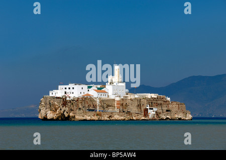 Penon de Alhucemas Island Fortress, Alhucemas Islands, Espagne enclave espagnole au large de la côte marocaine à Al Hoceima Maroc Banque D'Images