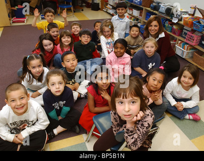 Première année dans une classe Connecticut USA dans une école Banque D'Images