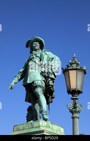 La Suède, Göteborg, Göteborg, Gustav II Adolf statue, Banque D'Images