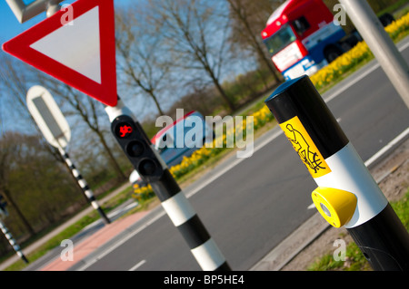 Feux de croisement pour les cyclistes et piétons Banque D'Images