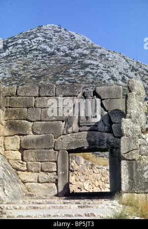 Mycènes LA PRÉHISTOIRE ville grecque du Péloponnèse. Mycènes FUT LA CAPITALE DE L'AGAMEMNON ACHÉENS ROI qui l'ont saccagé la ville de Banque D'Images