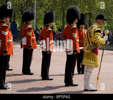 Ouverture du Parlement de l'état de la garde de grenadiers en attente de la Reine le long de la Mall Banque D'Images