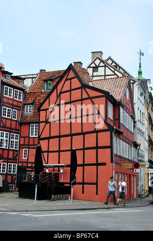 Bâtiment du XVIIe siècle abritant le restaurant Gronnegade, Gronnegade, Copenhague (Kobenhavn), Royaume du Danemark Banque D'Images