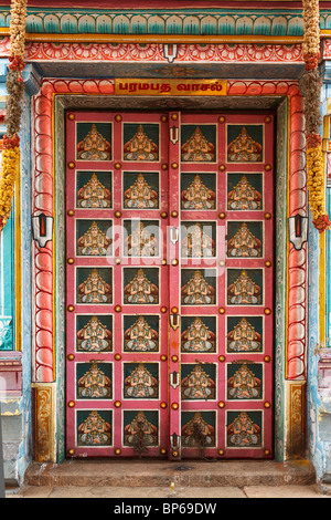 Temple Hindou de barrières. Sri Ranganathaswamy Temple. Tiruchirappalli Banque D'Images