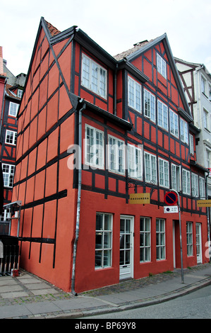Bâtiment du XVIIe siècle abritant le restaurant Gronnegade, Gronnegade, Copenhague (Kobenhavn), Royaume du Danemark Banque D'Images