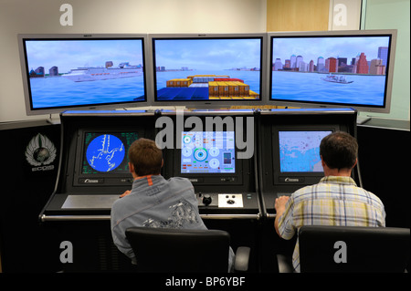 Affichage de la carte électronique de l'ECDIS simulateur de systèmes d'information Banque D'Images