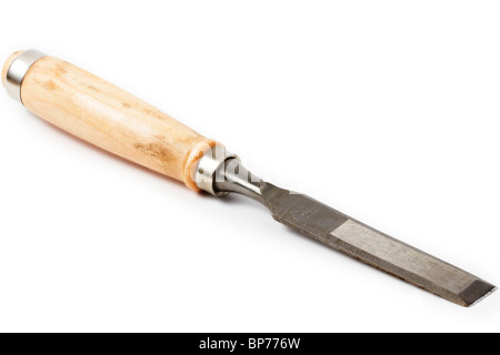 Une diagonale du ciseau isolé sur fond blanc Banque D'Images