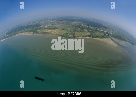 Vue aérienne de près de lakeside Eriskirch (Friedrichshafen), lac de Constance (Bodensee), Bade-Wurtemberg, Allemagne Banque D'Images