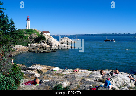 Lighthouse Park, West Vancouver, BC, en Colombie-Britannique, Canada - Point Atkinson Light Station Lieu historique national, Howe Sound Banque D'Images