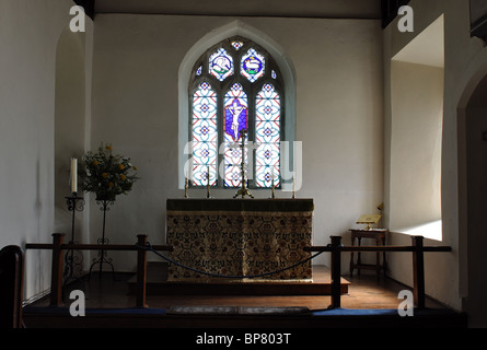 Le chœur, l'église de Saint-barthélemy, Fingest, Buckinghamshire, England, UK Banque D'Images