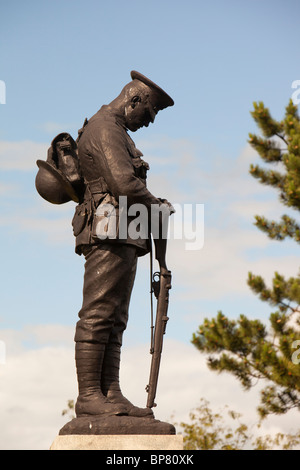 Un monument aux soldats tombés pendant les deux guerres mondiales dans le parc du château de Clitheroe, Lancashire, Royaume-Uni. Banque D'Images