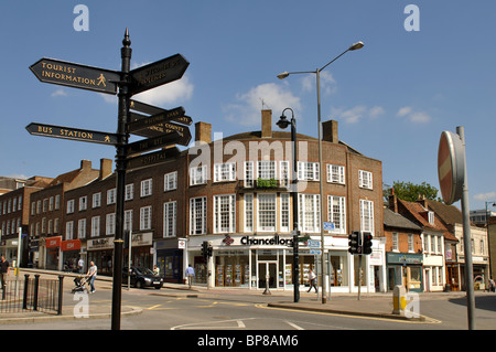 Centre ville près de la reine Victoria Street, High Wycombe, Buckinghamshire, England, UK Banque D'Images