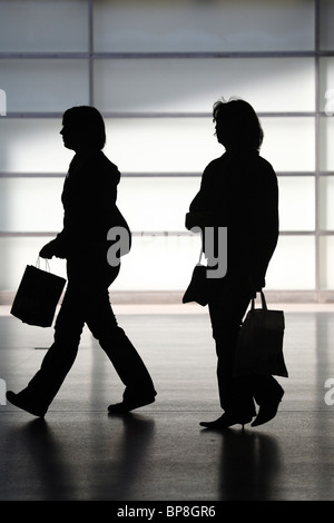 Silhouettes de deux femmes Banque D'Images