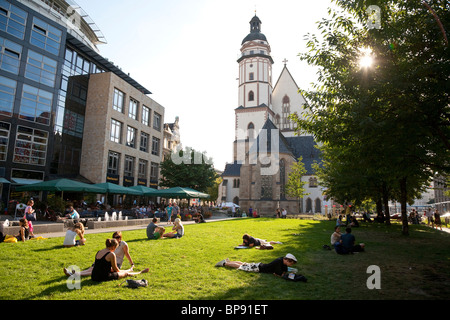 Église Saint-thomas, Leipzig, Saxe, Allemagne Banque D'Images