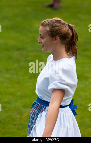 Danseur écossais au château de Stirling, Scotland, UK Banque D'Images