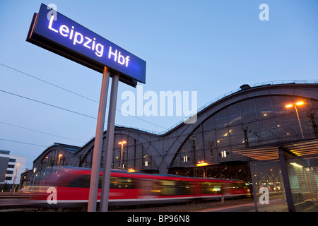 La gare centrale, Leipzig, Saxe, Allemagne Banque D'Images