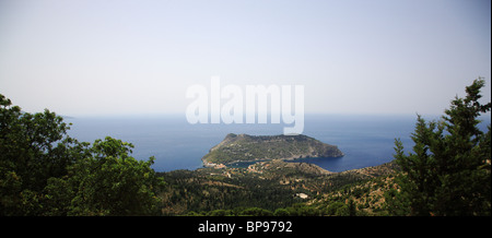 Vue de la Céphalonie, Grèce péninsulaire Assos Banque D'Images