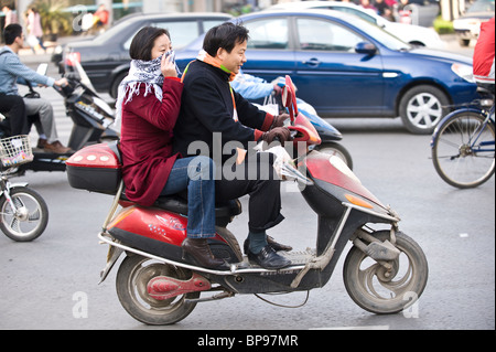 La Chine, Suzhou. Les heures de pointe. Banque D'Images