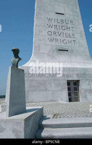 Statut de Orville Wright au Monument des frères Wright Banque D'Images