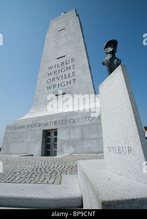 Statut de Wilbur Wright au Monument des frères Wright Banque D'Images