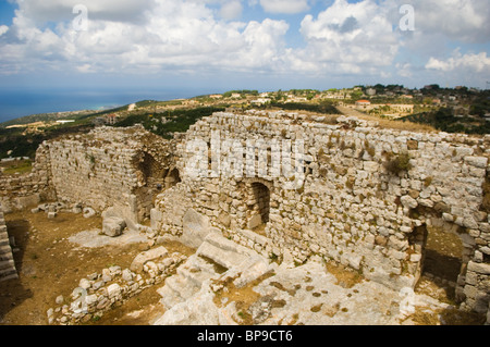 La citadelle du 12ème siècle ruines du château des Croisés à Smar Jbeil Liban Moyen Orient Banque D'Images