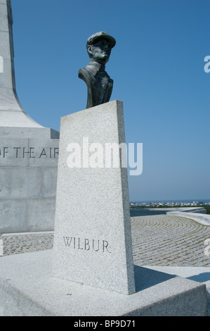 Statut de Wilbur Wright au Monument des frères Wright Banque D'Images