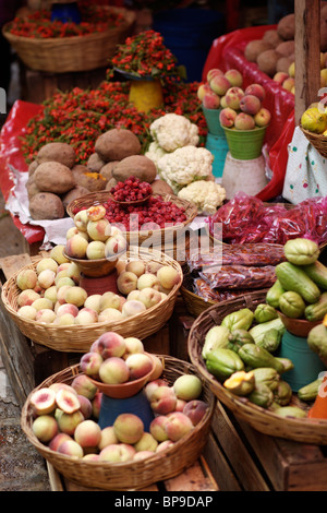 Les fruits et légumes en vente dans le marché municipal de San Cristobal de Las Casas au Chiapas au Mexique Banque D'Images