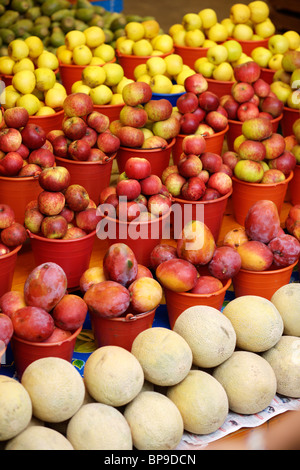 Les fruits et légumes en vente dans le marché municipal de San Cristobal de Las Casas au Chiapas au Mexique Banque D'Images