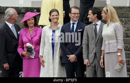 Le Roi Carl Gustaf Famille Royale la Reine Silvia La princesse Victoria Prince Daniel prince Carl Philip La Princesse Madeleine Banque D'Images