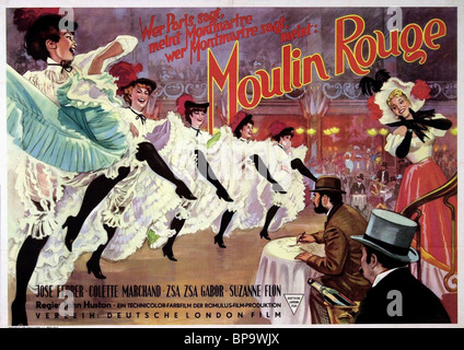 JOSE FERRER, Zsa Zsa Gabor, l'AFFICHE DU FILM MOULIN ROUGE, 1952 Banque D'Images