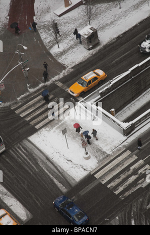 Tempête de neige à New York City Banque D'Images