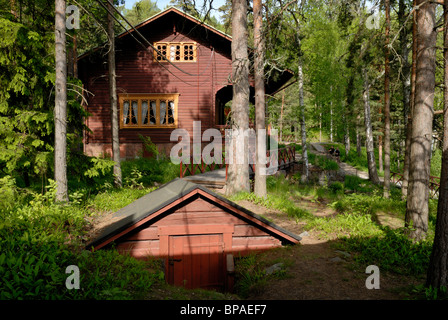 Le tsar Alexandre III et son épouse Maria Feodorovna's célèbre Chalet de pêche Impérial de Langinkoski dans le delta de la Kymijoki.. Banque D'Images