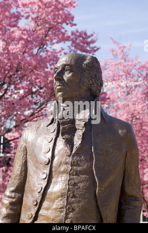 Statue de John Adams (1735-1826) dans le centre de Quincy, Quincy, Massachusetts, USA. Banque D'Images