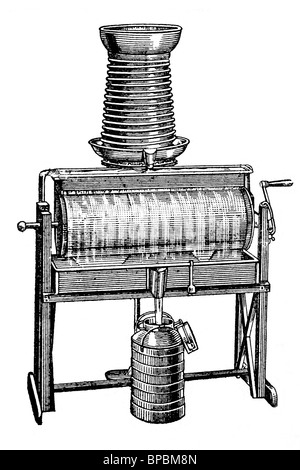 Appareil à réfrigérer le lait. Illustration d'antiquités. 1900. Banque D'Images