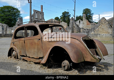 WW2 SS Nazi le massacre d'Oradour-sur-Glane Haute-Vienne Limousin France Banque D'Images