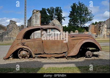 WW2 SS Nazi le massacre d'Oradour-sur-Glane Haute-Vienne Limousin France Banque D'Images