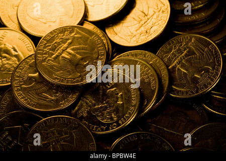 US Coins close up shot Banque D'Images