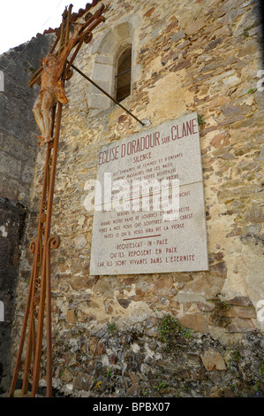 WW2 SS Nazi massacre d'Oradour-sur- Glane Haute-Vienne Limousin France Banque D'Images