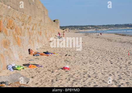 La baie de Saint-ouen, Jersey Banque D'Images