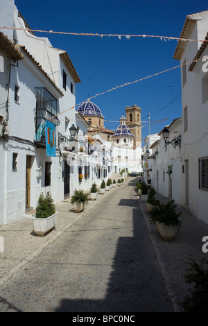 Scène de rue à Altea, Espagne. Banque D'Images