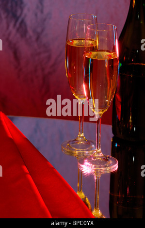 Deux verres à vin de champagne Banque D'Images