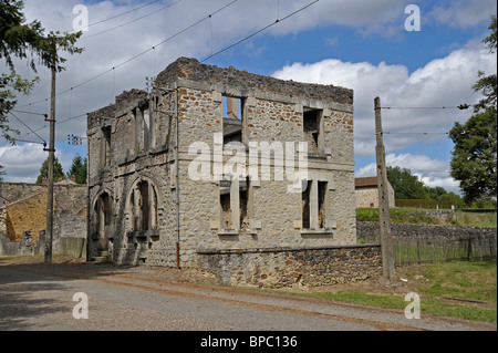 WW2 SS Nazi le massacre d'Oradour-sur-Glane Haute-Vienne Limousin France Banque D'Images