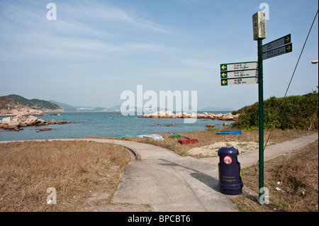 Hong Kong, la plage entre Yung Shue Ha et Tung O sur l'Lamma. Vide. Banque D'Images