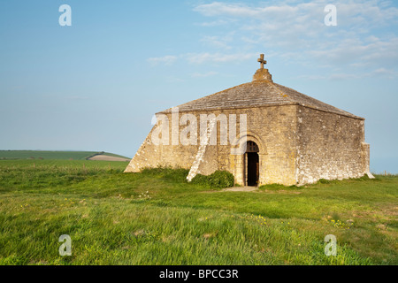 Chapelle St Aldhelm's à St Aldhelm's Head sur l'île de Purbeck, Dorset, UK Banque D'Images
