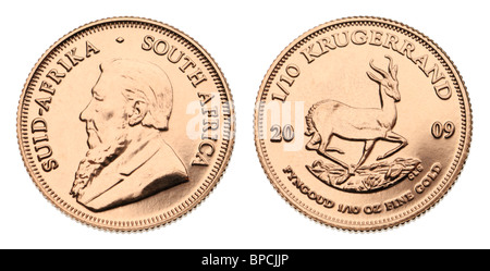 Pièce d'or d'Afrique du Sud - 10ème, 2009 Krugerrand Banque D'Images