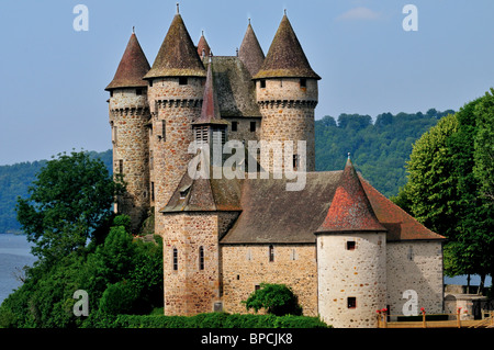 France : Château de Val au lac de Bort les Orgues Banque D'Images