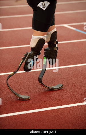 Oscar Pistorius, 400m B chez Aviva London Grand Prix, Crystal Palace, Londres. Août 2010. Banque D'Images