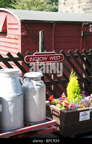Ingrow Gare, Keighley et vaut Valley Railway, Ingrow, West Yorkshire, Angleterre, Royaume-Uni. Banque D'Images