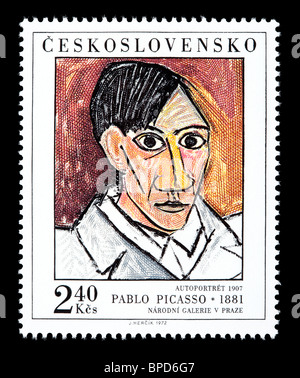 La Tchécoslovaquie - VERS 1972 : un timbre-poste imprimé en Tchécoslovaquie montrant Pablo Picasso, vers 1972 Banque D'Images
