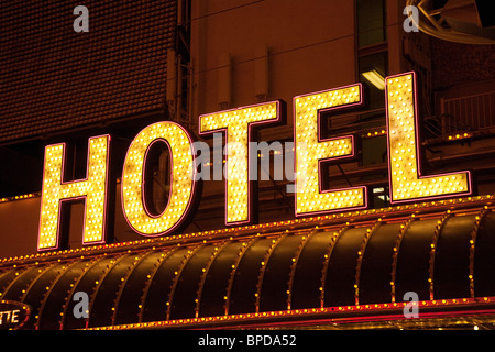 Hotel Neon Sign, Las Vegas, Nevada, USA Banque D'Images